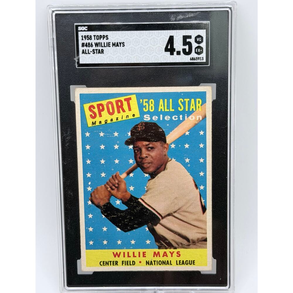 Vintage 1958 Topps #485 4.5 Willie Mays Baseball Card